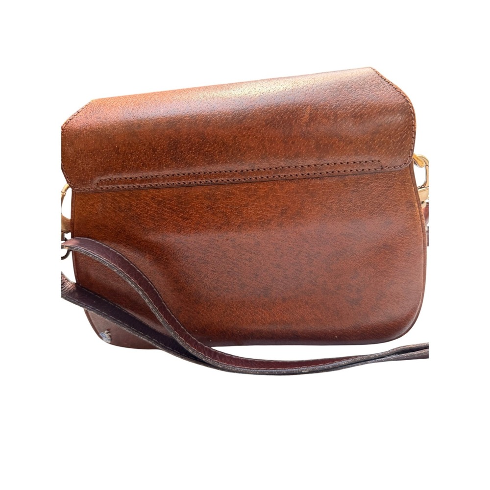 Vintage Gucci 1970s Brown Leather Mini Bag Bamboo Precursor Crossbody Purse - Picture 4 of 11